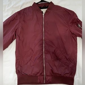 Men’s Bomber Jacket Size M Burgundy